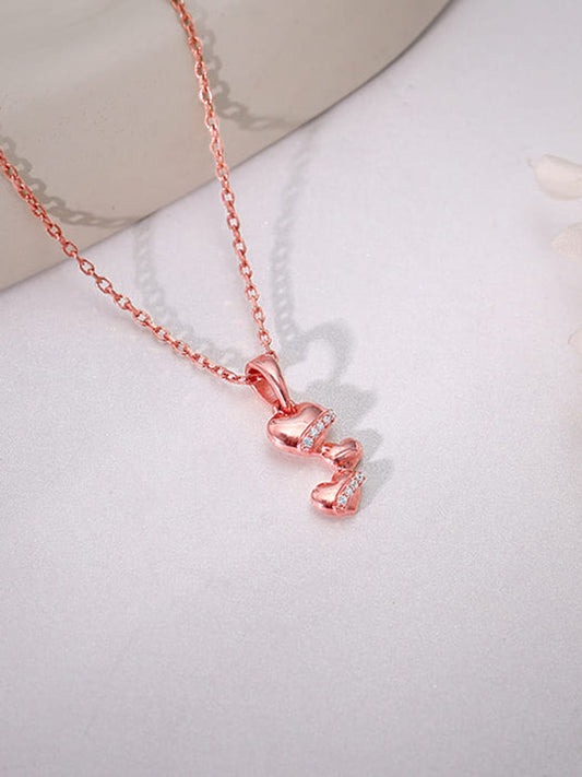 Rose Gold Cherished Sparkle Pendant With Link Chain