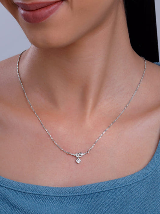 Silver Tied Heart Necklace