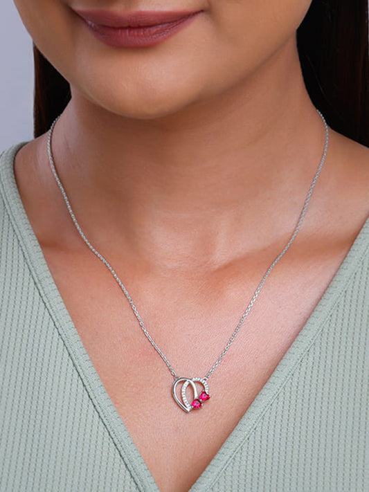 Silver Twin Hearts Necklace