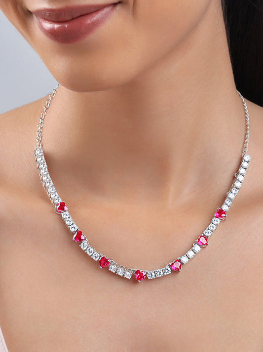 Silver Crimson Crush Necklace