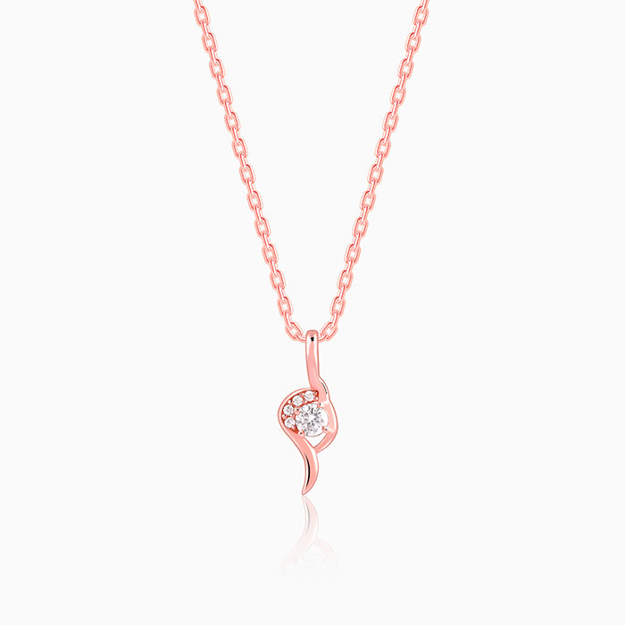 Rose Gold Cute Swirl Pendant With Link Chain – GIVA