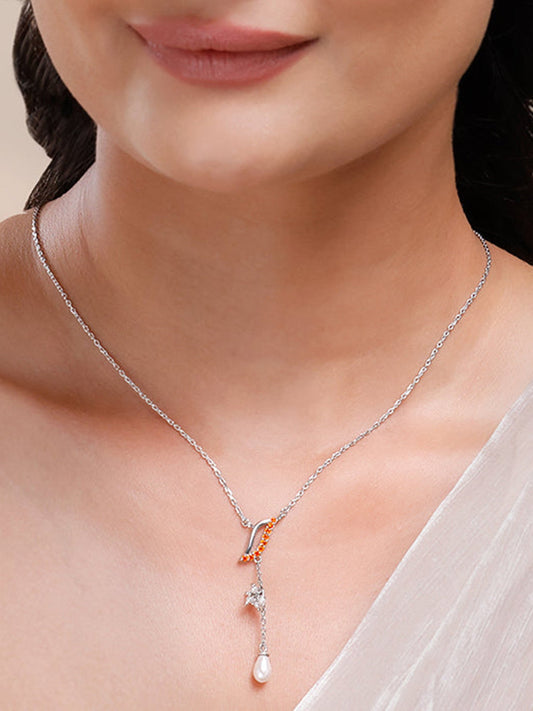 Silver Sekhmet Lariat Necklace
