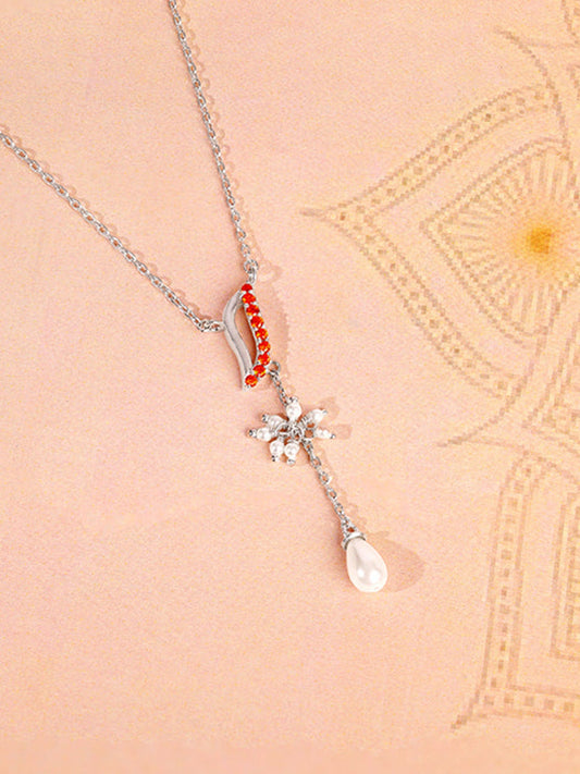 Silver Sekhmet Lariat Necklace