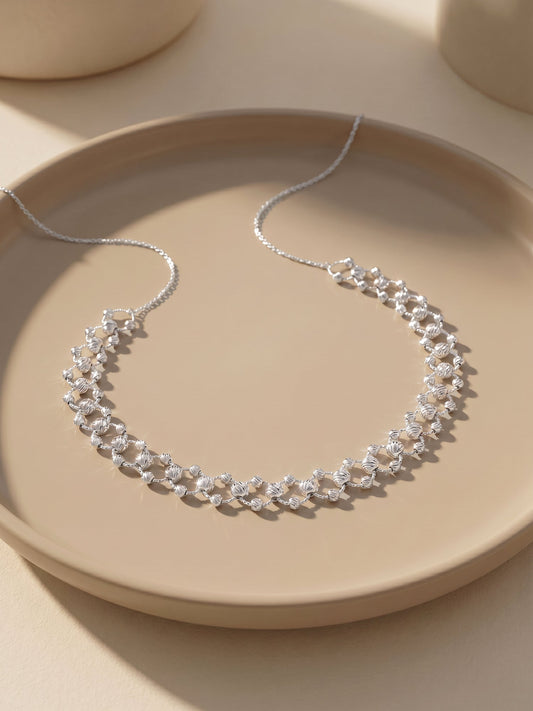Silver Bejeweled Necklace