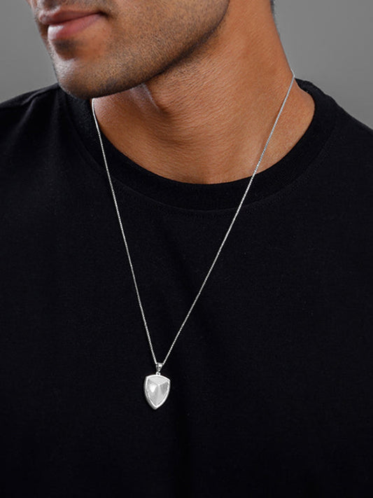 Silver Knight’s Valor Pendant With Box Chain For Him