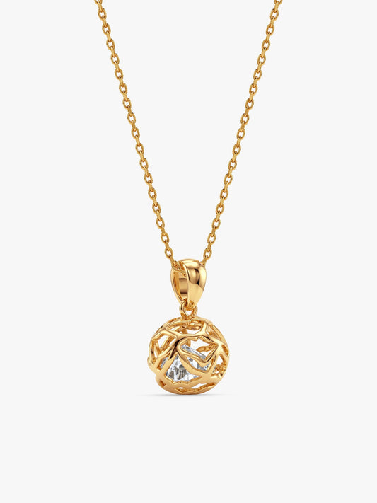 Golden Dreamy Shine Pendant With Link Chain