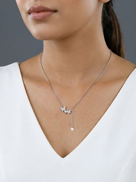 Silver Meryl Pearl Necklace