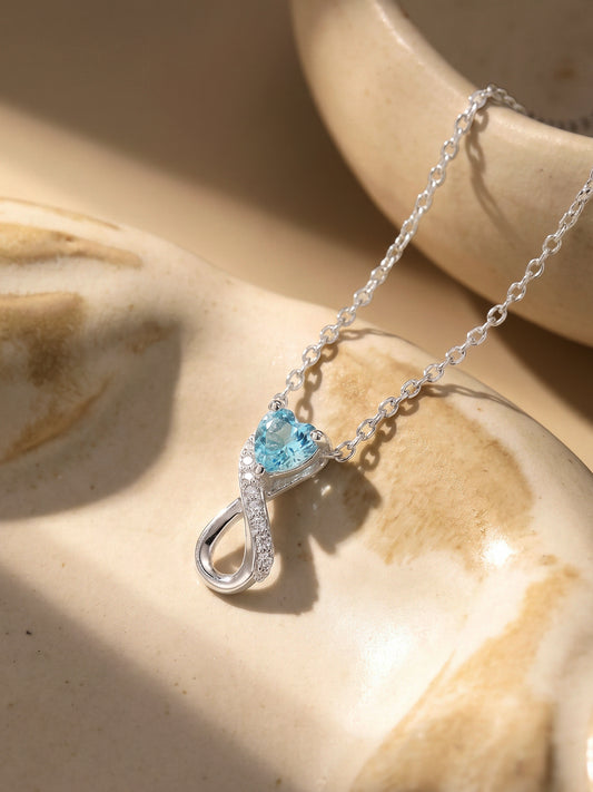 Silver Heart Everlasting Necklace