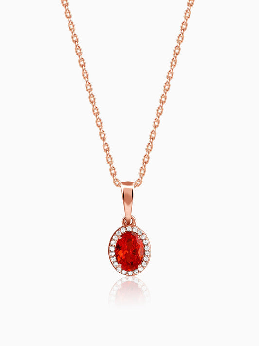 Rose Gold Vidhatri Pendant With Link Chain