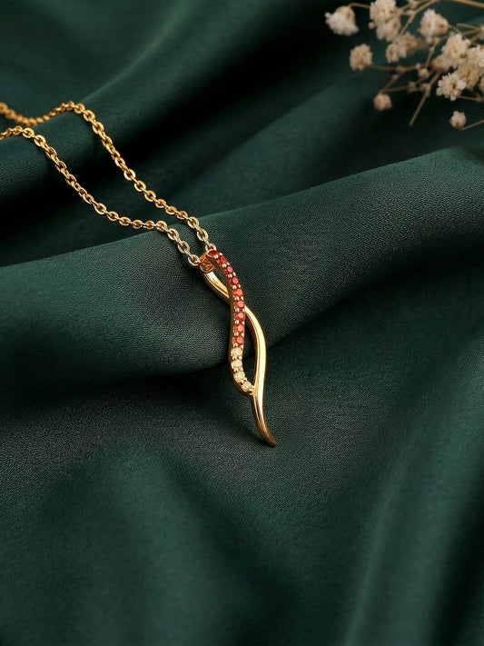 Golden Tanirika Pendant With Link Chain