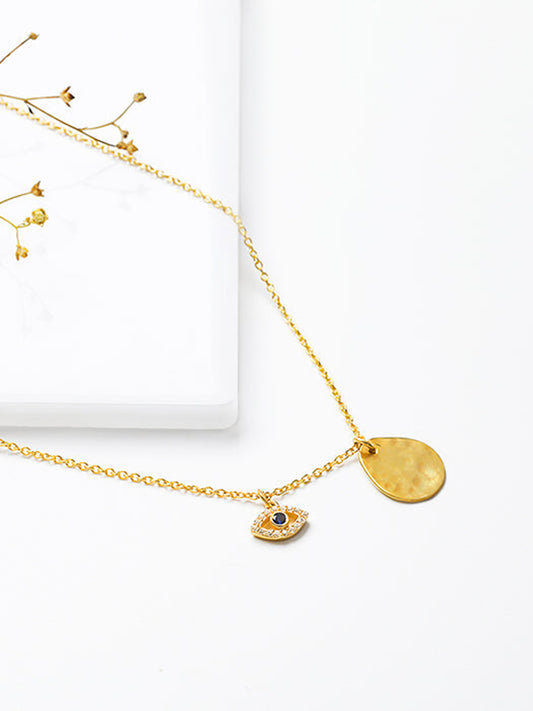Golden Stare Of Evil Eye Necklace