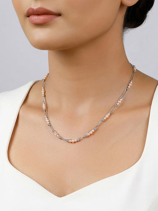 Silver Sandra Layered Pearl Necklace