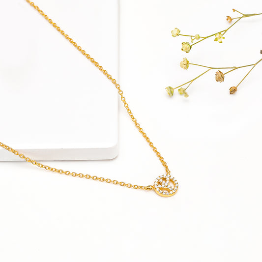 Golden Studded Peace Necklace