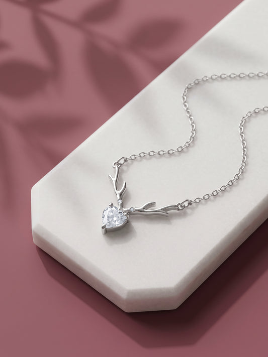Silver Deerly Yours Necklace