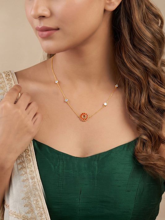 Golden Kesari Jalebi Necklace