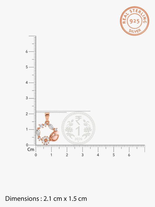 Rose Gold Drop Wreath Pendant With Link Chain