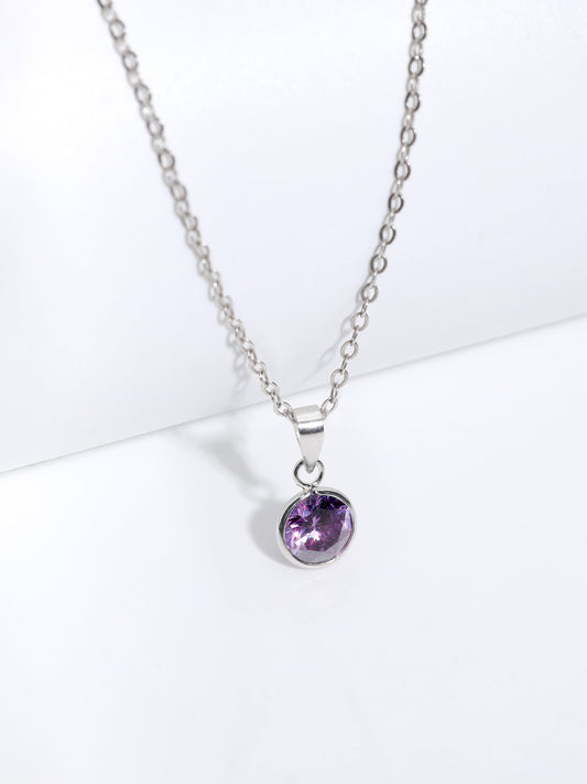 Silver Purple Sphere Pendant
