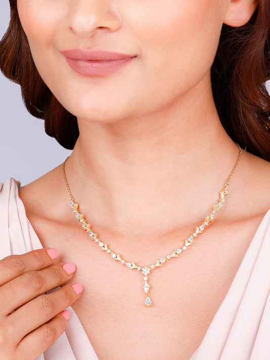 Golden Glinting Joy Zircon Pendant