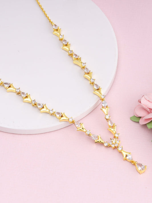 Golden Glinting Joy Zircon Pendant