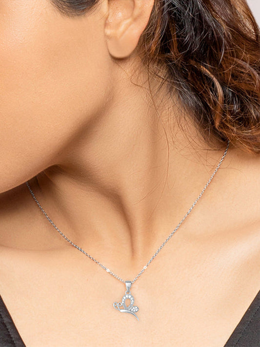 Silver Love Like A Butterfly Pendant With Link Chain