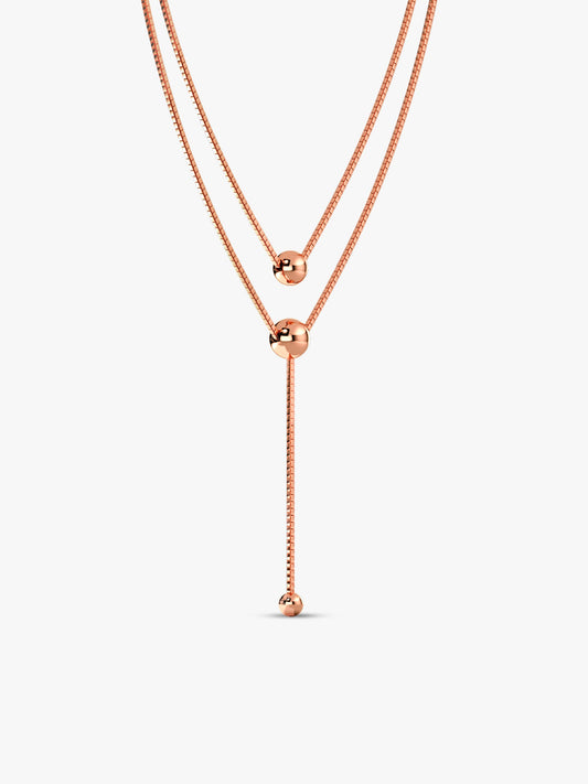 Rose Gold Terrific Trio Necklace