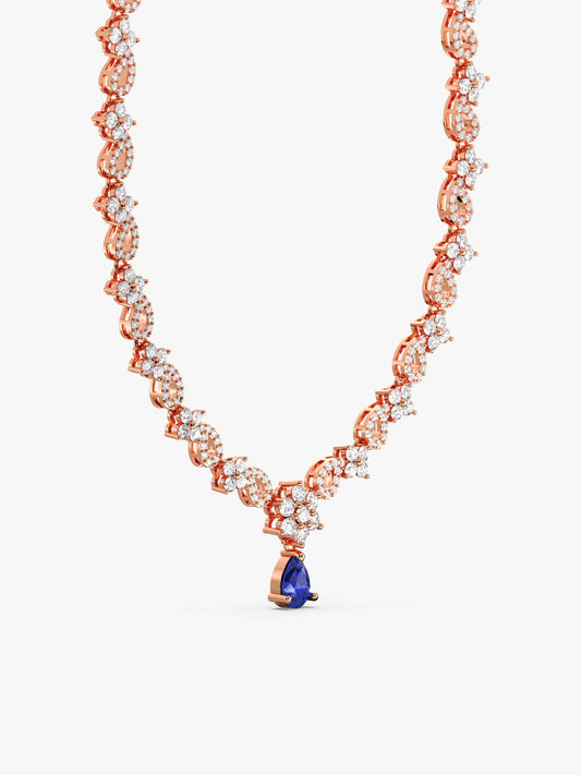 Rose Gold Blue Moon Necklace