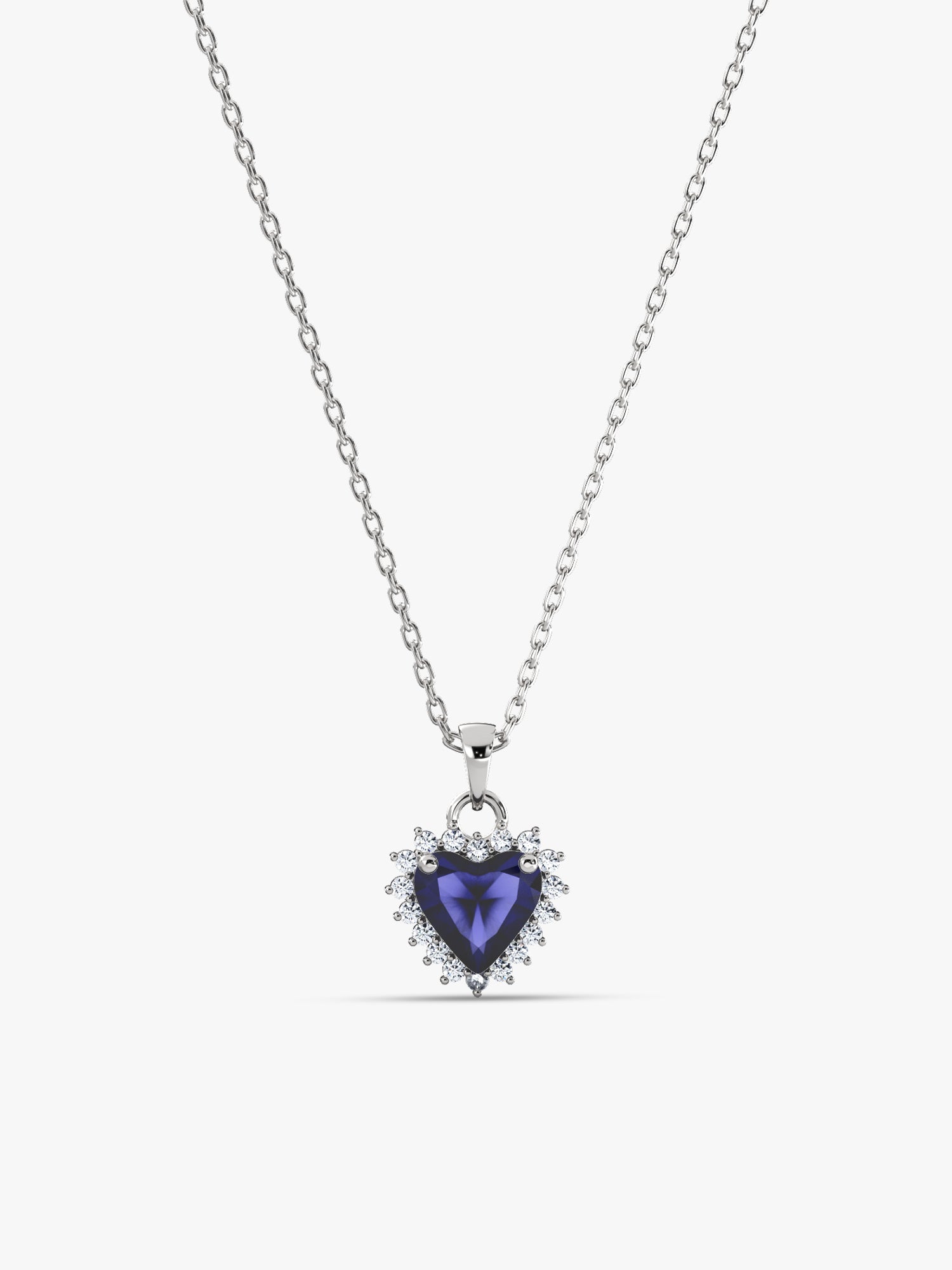 Heart Pendant Silver Necklace With Sapphire Infinity 1ct Heart Blue Sapphire Platinum Plated Silver Pendant Jian  London