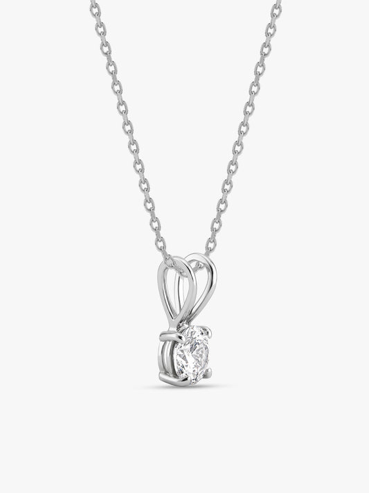 Silver Zircon Pendant with Link Chain