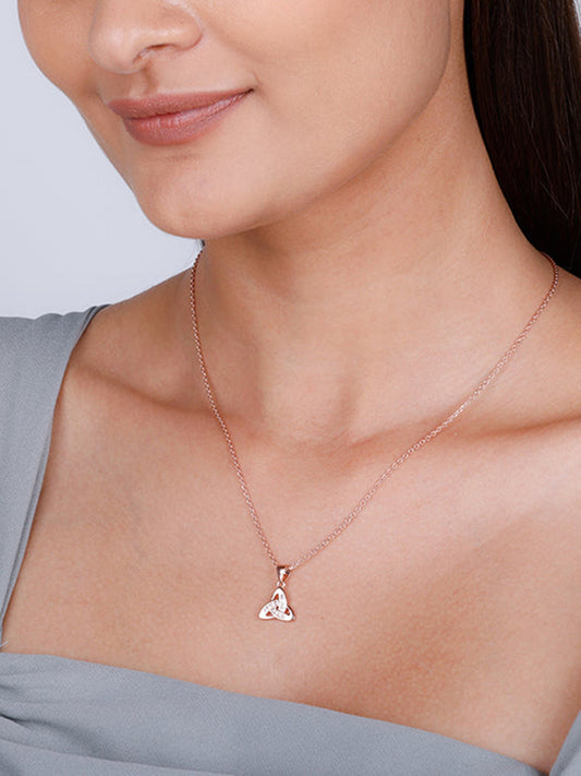 Rose Gold Enveloped in Love Pendant with Link Chain