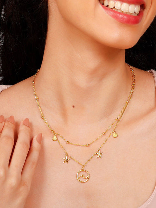 Golden Layered Charm Necklace