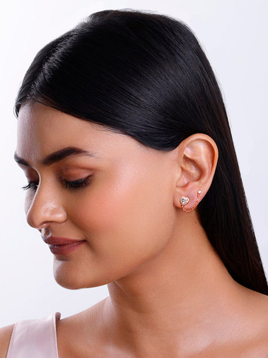 Rose Gold Hearty Ear Double Piercings