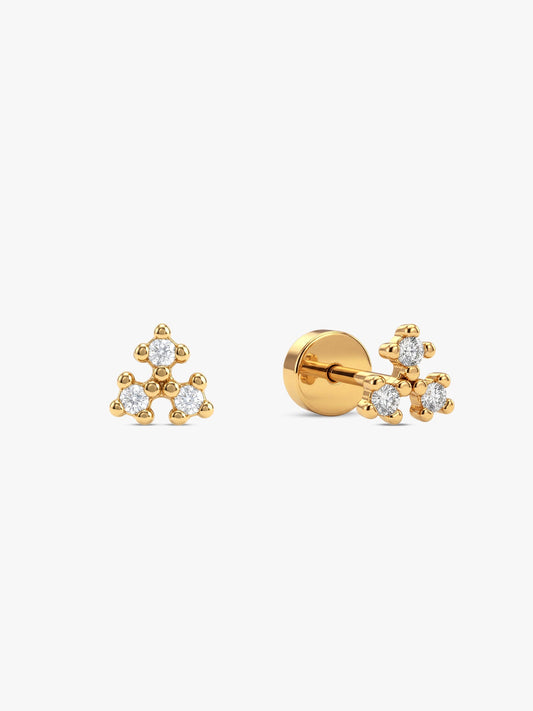 Golden Trielle Ear Piercings
