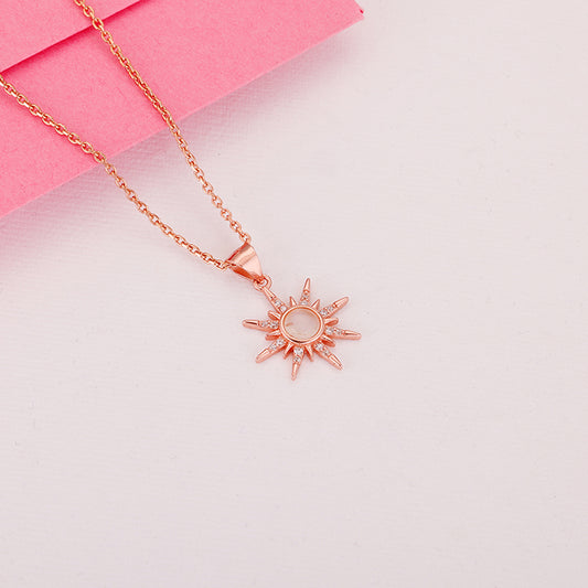 Rose Gold Solar Flare Pendant (Without Chain)