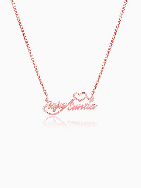 Rose Gold Personalised Infinite Love Pendant