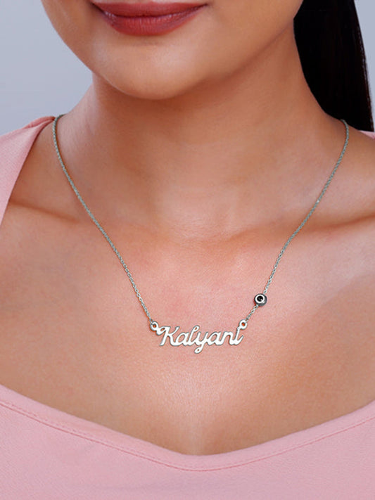 Silver Evil Eye Personalised Name Necklace