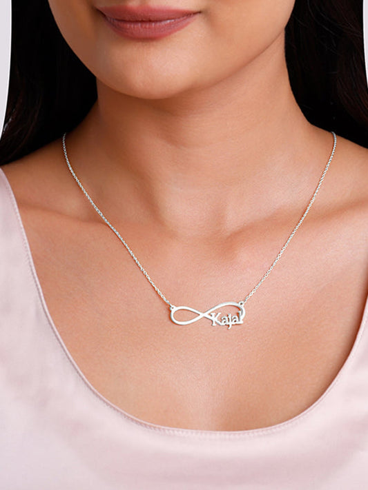 Silver Personalised Infinity Name Necklace
