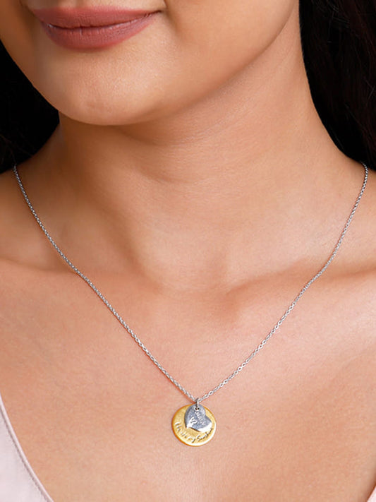 Dual Tone Golden Personalised Heart Message Necklace