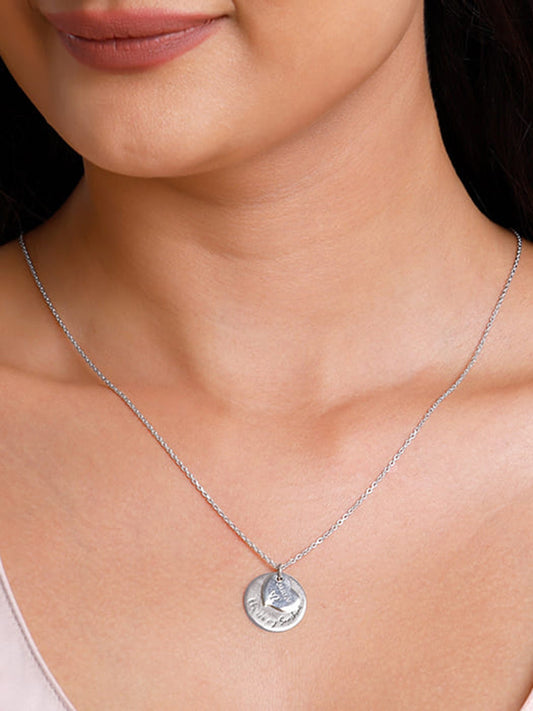 Silver Personalised Heart Message Necklace