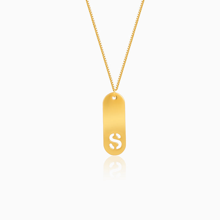 Golden Personalised Alpha Tag Initial Pendant for Men GIVA – GIVA