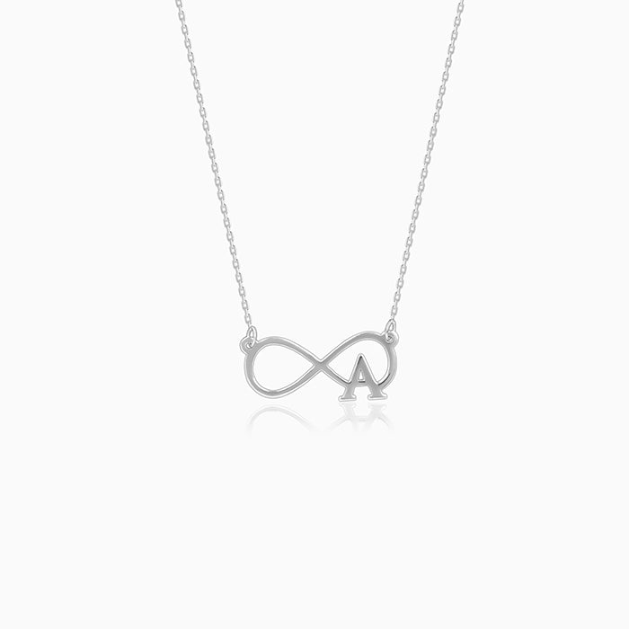 Silver Personalised Infinity Initial Necklace