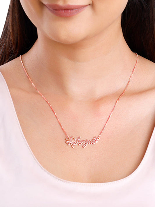 Rose Gold Personalised Serendipity Clover Necklace