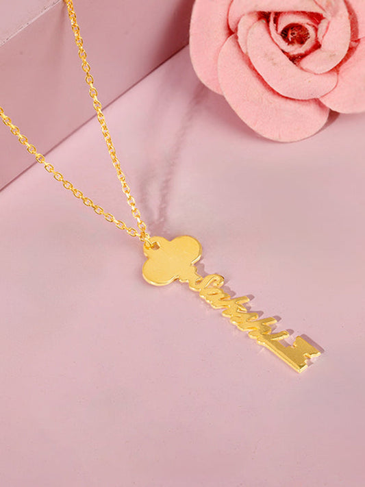 Golden Personalised Key Pendant