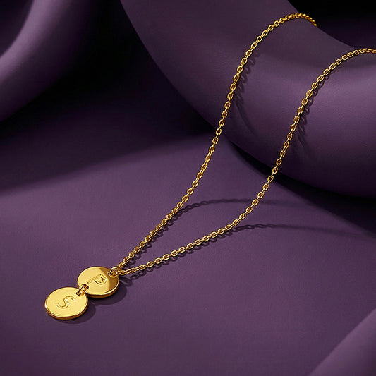 Golden Personalised The Pair Initial Necklace