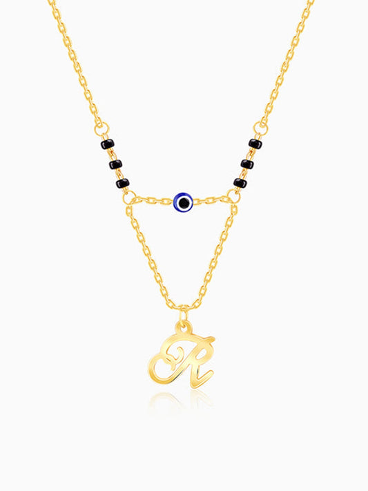 Golden Personalised Evil Eye Mangalsutra Necklace
