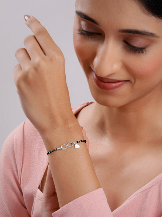 Silver Personalised Infinity Love Mangalsutra Bracelet