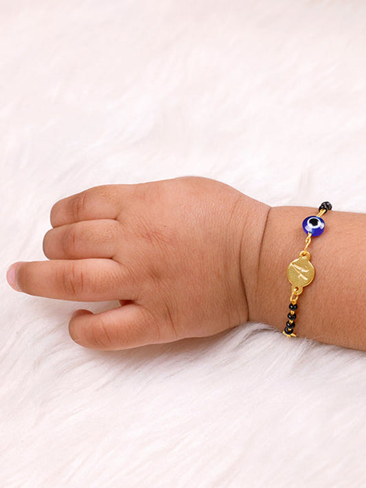 Golden Personalised Nazariya Kids Bracelet (0 - 2 Years)