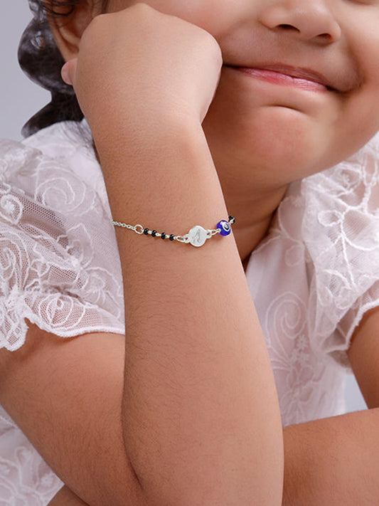 Silver Personalised Nazariya Kids Bracelet (2 - 8 Years)