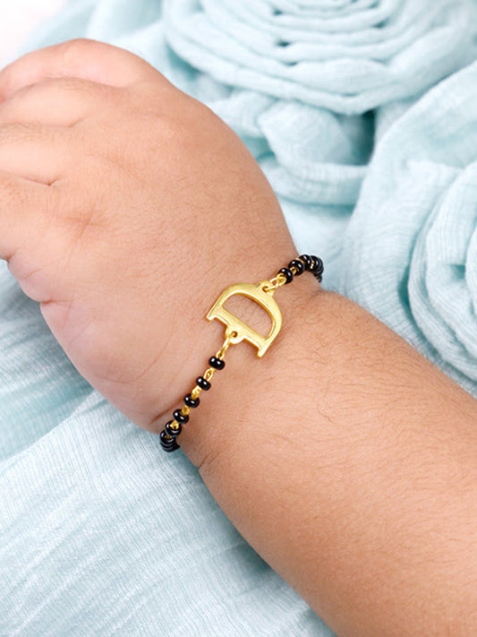 Golden Personalised Initial Nazariya Kids Bracelet (0 - 2 Years)
