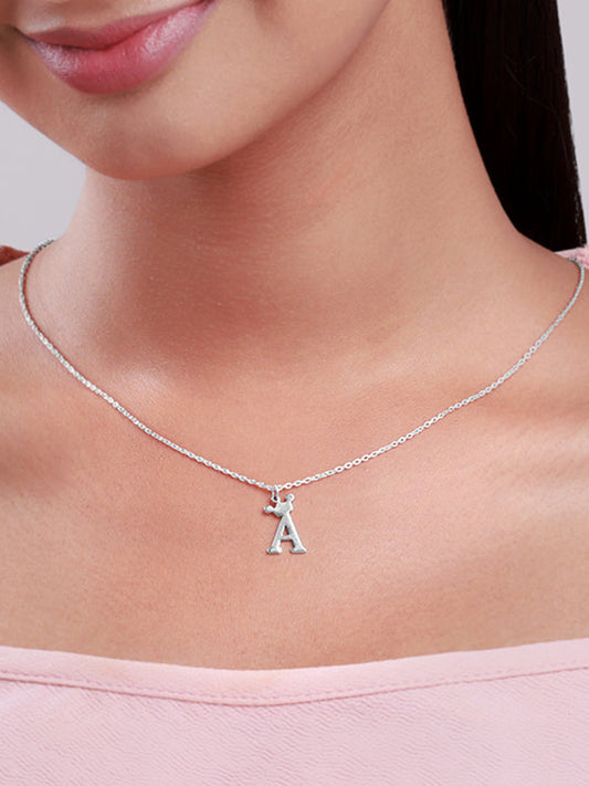 Silver Personalised Crown Initial Pendant