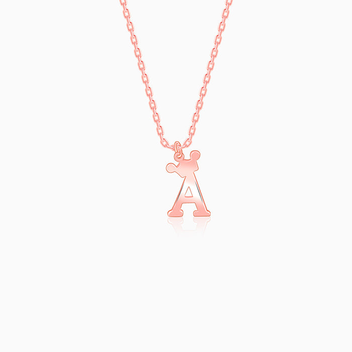 Rose Gold Personalised Crown Initial Pendant – GIVA
